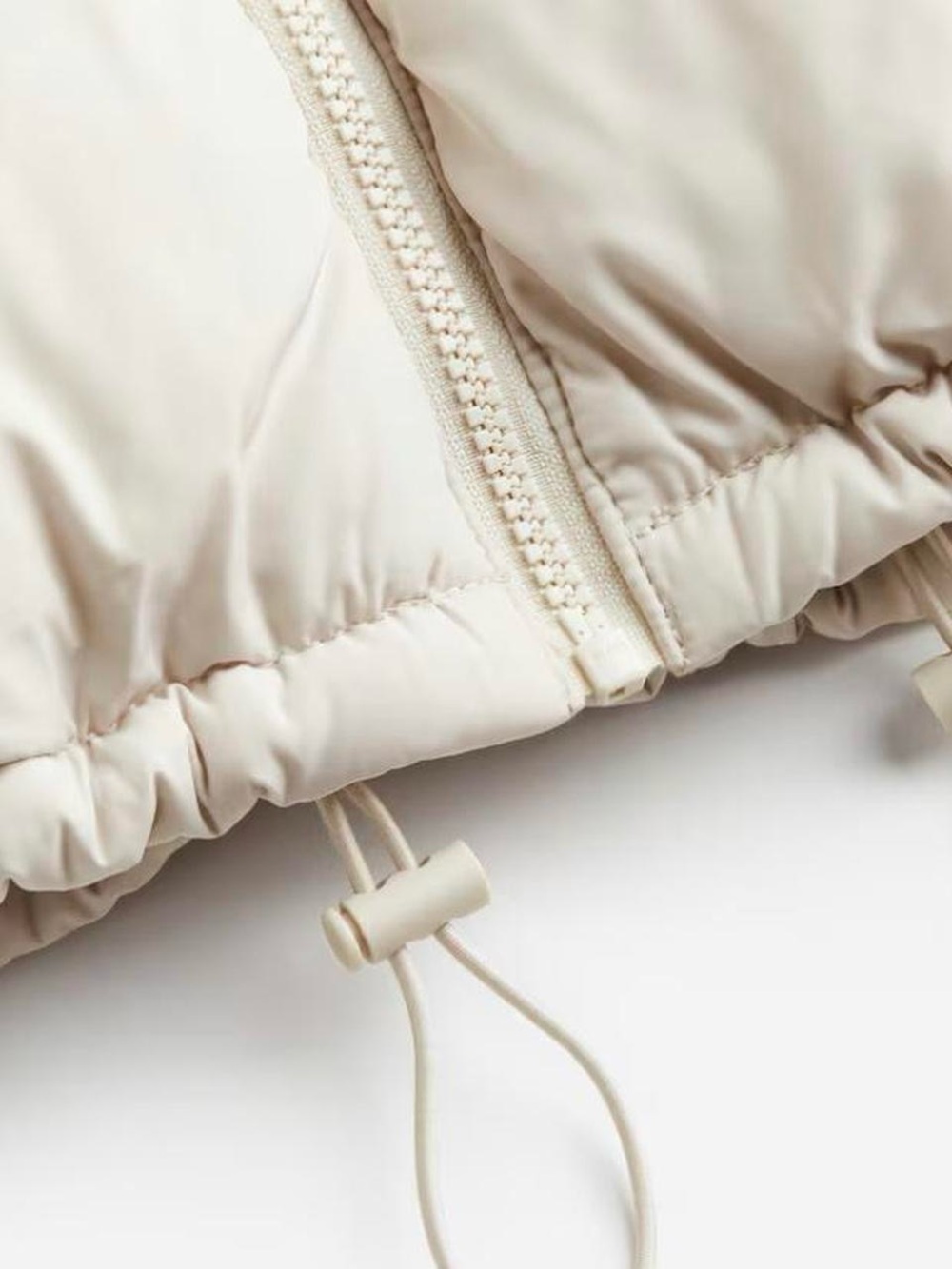 H&M Cream Short Puffer Jacket with High Collar - Picture 2 of 6